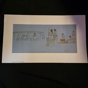 “Before Dinner Work” by Peggy Tiger – 1983 Native American Art Print – $100